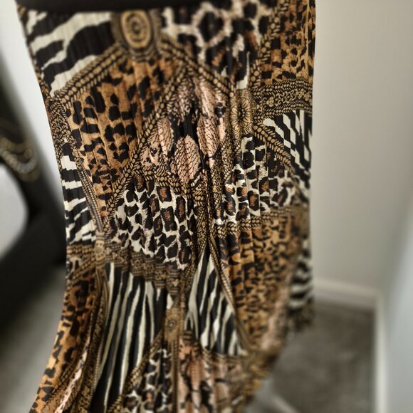 Animal Print on a Pleated Skirt with Elastic Waist - Picture 3 of 7